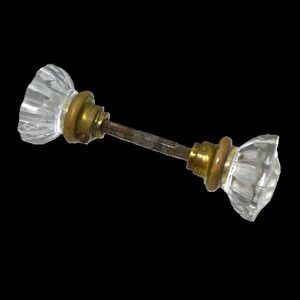 Vintage Door Knob Assembly Brass Fitting With Glass Knobs Home Decor